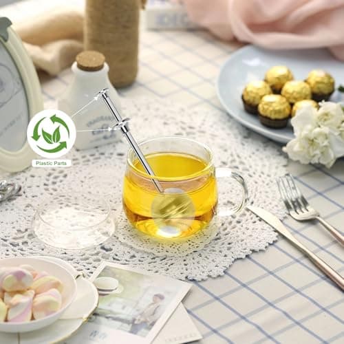 Numola Long Handle Tea Ball Stainless Steel, 2Pcs Premium Tea Infuser Filter for Loose Leaf Tea, Reusable Fine Mesh Tea Interval Diffuser Strainer for Cup and Teapot 5