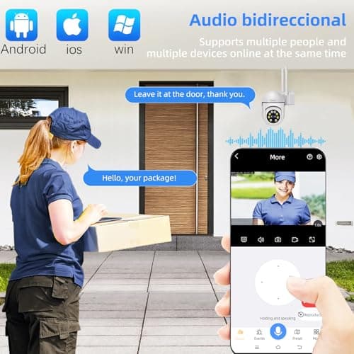 CKK 1080P Security Camera Wireless, 2 Pcs 2MP PTZ WiFi Home Camera (2.4G/5G Dual-Band), 360° Pan/Tilt, Color Night Vision, Motion Alerts, 2-Way Audio, Compatible with Alexa, SD/Cloud Storage 5