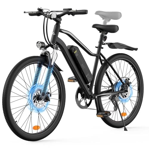 HopCycle Electric Bike - Electric Bike for Adults 500W, Up to 55 Miles, 20MPH Electric Mountain Bike, 26'' Tires Lightweight E-Bike for Commuting Mountain Road Sand