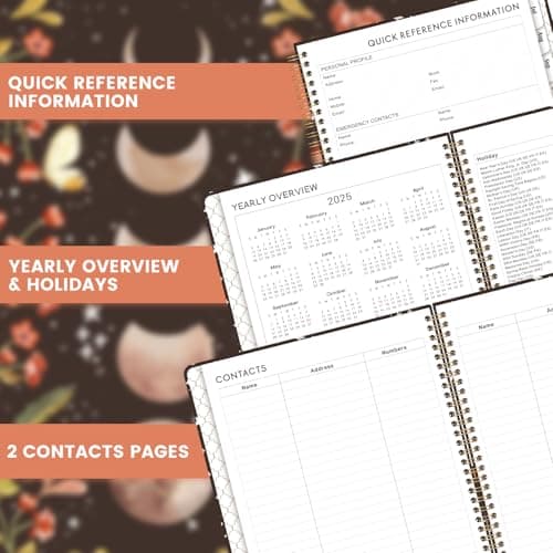2025 Planner - Planner 2025 with Tabs, Jan 2025 - Dec 2025, Large Weekly and Monthly Planner, 9" x 11", Hardcover Planners with Box + Back Pocket + Twin-Wire Binding + Inner Pocket - Moon 5