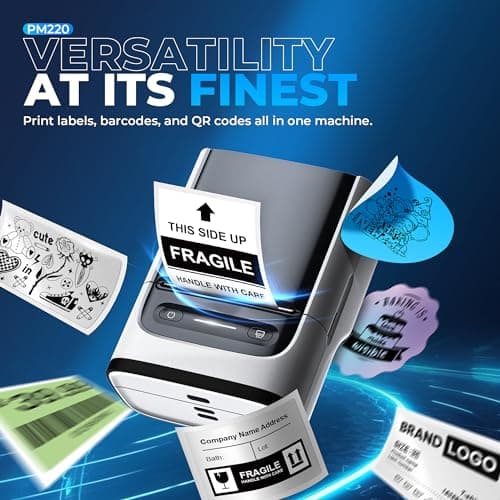Nelko Label Maker Machine with Tape, PM220 Bluetooth Label Printer, 2 Inch Portable Thermal Printer for Small Business, Logo, Clothing, Sticker Printer for Phones & PC, with 3 Labels, White 5