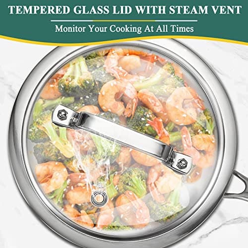 DELARLO Stainless Steel Small Brushed Saucepan With Lid, Induction Cooking Sauce Pot Pan, Full-body Clad Tri-Ply Heavy Duty Saucier Cookware, Dishwasher Safe & Oven Safe(2 Quart) 6