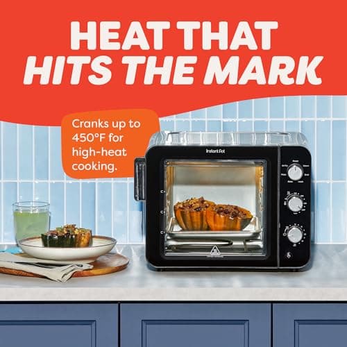 Instant Pot No Preheat Required* 4-Slice Air Fryer Toaster Oven with InstantHeat Technology, 7-in-1, Air Fry, Bake, Toast, Roast, Broil, Warm, and Make Pizza 6