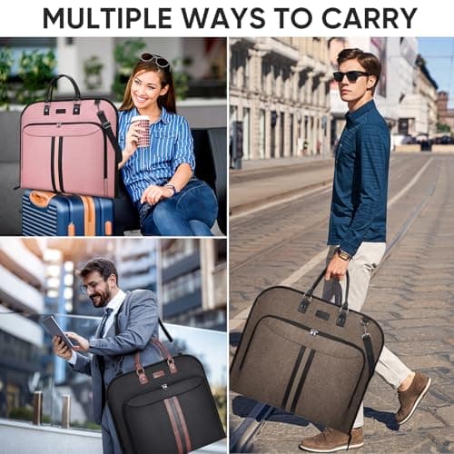 BALEINE Travel Garment Bag, Travel Suit Bag for Men, 42'' Waterproof Carry on Garment Bag for Hanging Clothes, Garment Duffel Bag for Travel Business (Black) 7