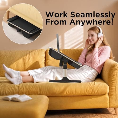 FoldWise 2-in-1 Lap & Bed Desk with Soft Cushions - Adjustable Height & Angle, Foldable Laptop Stand for Bed & Couch - Wrist Rest, iPad Holder, Stopper & Non-Slip Leather - Bed Table for Adults & Kids 5