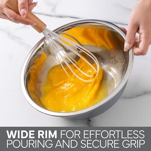 COOK WITH COLOR Stainless Steel Mixing Bowls Set - Nesting Bowls, 6 Pieces, Grey 5