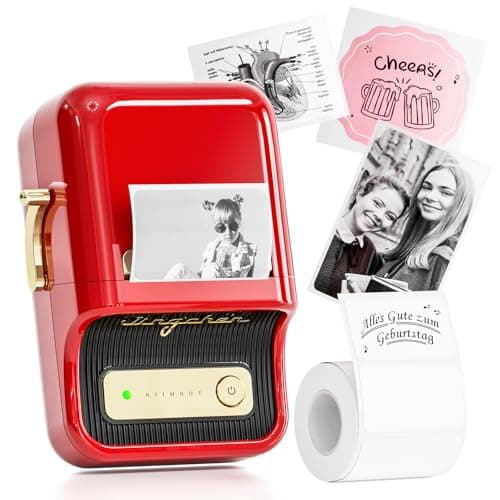 NIIMBOT B21 Label Maker, 2 Inch Portable Thermal Label Printer, Label Maker Machine with Tape, Compatible with Android, iOS & PC,Labeling for Home Storage Office and Small Business,Red