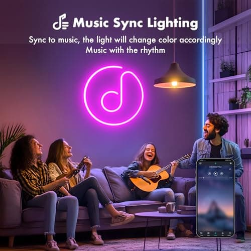 SILFU Neon Rope Lights, 50FT RGB LED Strip Lights, Waterproof IP67 LED Lights for Bedroom, DIY Design, Music Sync, 44 Key Remote Control, Multiple Modes for Bedroom, Holiday Decoration 5