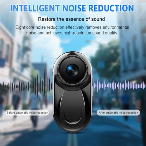 Mini Body Camera 1080P, 512G Thumb Vlogging Cam Hands-Free Recording, Action Camera with 360° Rotate Clip&Magnetic Clip, Wearable Video Recorder for Traveling/Motorcycle(SD Card Not Included) Black 6