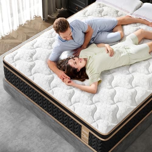 Firm Queen Mattress 14 Inch, Luxury Hotel Cooling Queen Size Hybrid Mattress in a Box, 7-Zones Individual Pocket Spring, Extra Hip/Shoulder/Lumbar Support, Fiberglass-Free, 365-Night Trial,CertiPUR-US 9