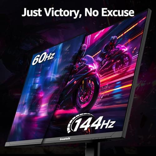 Gawfolk 27 Inch 4K Gaming Monitor IPS, UHD 3840 x 2160p 144Hz PC Computer Monitors IPS Screen for Home & Office, HDMI, DisplayPort, Wall Mount Compatible 4