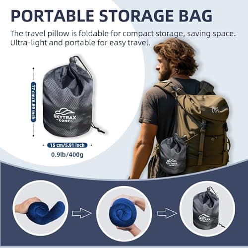 Travel Pillow with Extra Large Hood for Airplane Long Flights Privacy and Comfort Memory Foam with Velvet Cover for Road Trip Head&Neck Support for Plane Office Cars Sleeping & Rest (Navy Blue) 8