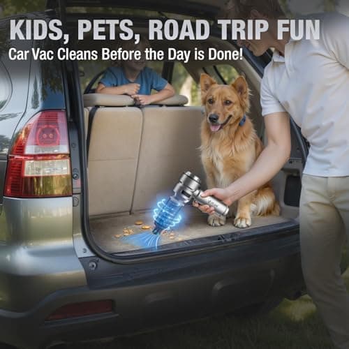 VCAN ACTIVE Car Vacuum Portable Cordless 22000PA High Power with Brushless Motor 4-in-1 Compressed Air Duster & Air Blower & Pump Hand Held Vacuum for Car, Home, Office, Ideal Gifts for Men & Women 2