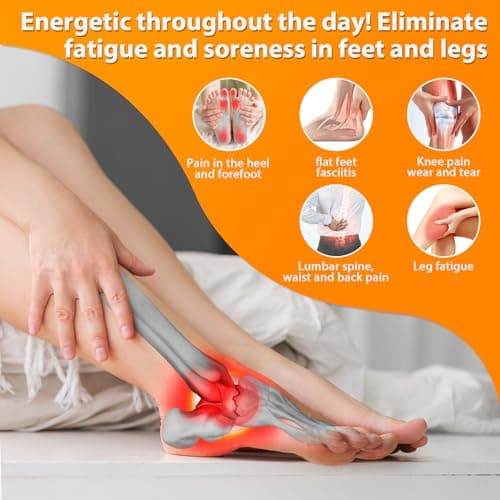 Work Boot Insoles for Standing All Day, High Arch Support Orthotic Shoe Inserts Relief Plantar Fasciitis, Flat Feet, Achilles Tendonitis - Women Men Walk Cloud Step Gel Insoles - L(Men's 9.5-10.5) 4