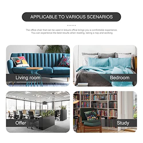 Nrizc Velvet Office Desk Chair, Upholstered Home Office Desk Chairs with Adjustable Swivel Wheels, Ergonomic Office Chair for Living Room, Bedroom, Office, Vanity Study (Black) 9