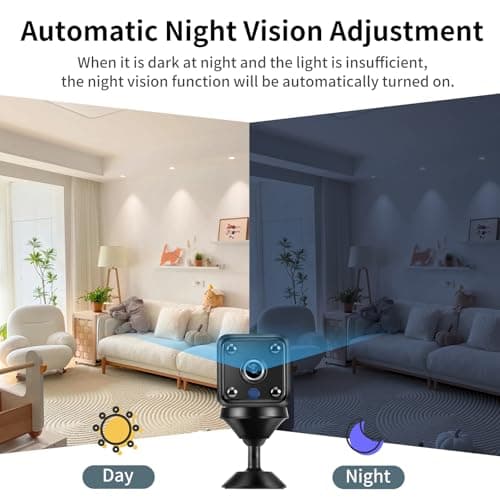 Yaumany Mini WiFi Small Video 1080p HD Wireless Magnetic Security Camera， Mini Wireless Camera, Fixable Magnetic Security Camera 6