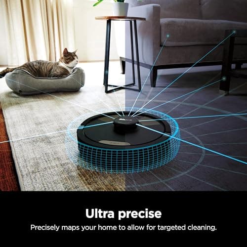Shark AI Ultra 2-in-1 Robot Vacuum & Mop with Sonic Mopping, Matrix Clean, Home Mapping, HEPA Bagless Self Empty Base and 2 Microfiber Mopping Pads (Renewed), Black/Gold 9
