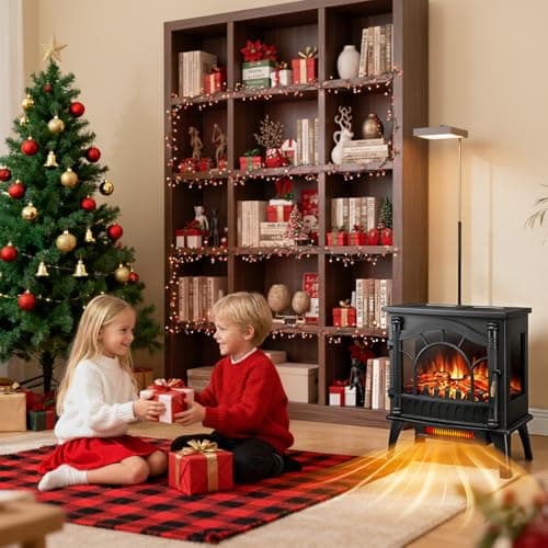 ZAFRO 23 inch Freestanding Electric Fireplace Stove | Thermostat Control, Low Noise, 5100 BTU, Overheat Protection, for Indoor Use 7