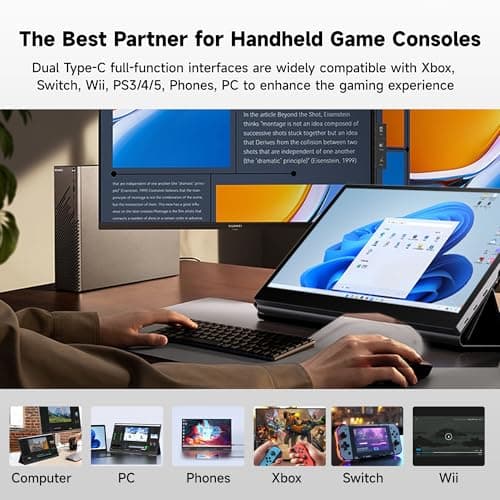 TANXJIA 15.6" Portable Monitor 4K OLED Touchscreen, 100% Adobe RGB 10-Bit Color, USB-C External Display for Laptop, PC, Mac, Phone, Gaming, with Smart Cover & Stand 6