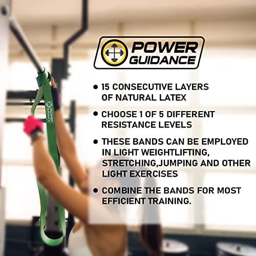 POWER GUIDANCE Pull Up Assist Bands - Stretch Resistance Band - Mobility Band - Powerlifting Bands - by Perfect for Body Stretching, Powerlifting, Resistance Training (Blue) 6