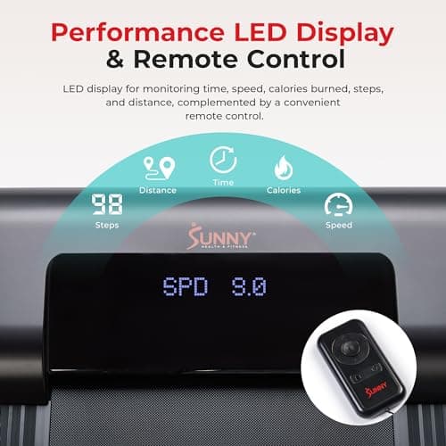 Sunny Health & Fitness Smart Slim Treadmill, Under Desk/Office, Walking Pad with Arm Exerciser Trekking Poles, Full Body Workout and Optional SunnyFit® App Enhanced Bluetooth Connectivity – SF-T723007 5