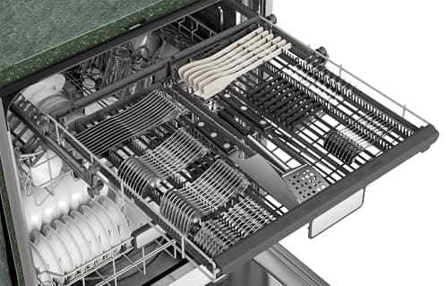 Sharp SDW6726MS 24-inch Stainless Steel Dishwasher, 47 dB Library Quiet, Third Rack, Power Wash Sprayer, 12 Place Settings, 22