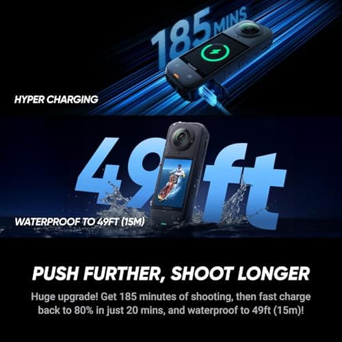 Insta360 X5 - Waterproof 8K 360° Action Camera, Leading Low Light, Invisible Selfie Stick Effect, Rugged and Replaceable Lens, 3-Hour Battery, Built-in Wind Guard, Stabilization, Triple AI Chip Design 7