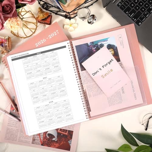 2026-2027 Monthly Planner - Monthly Planner 2026-2027, Jul. 2026 - Jun. 2027, 9" x 11", 12-Month Planner, Tabs & Pocket, Twin-Wire Binding - Rosy Pink 7
