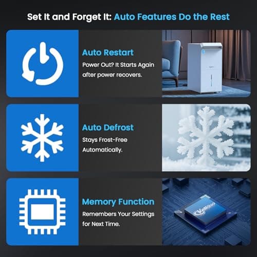 5,000 Sq.Ft Most Efficient Energy Star 2024 Dehumidifier,Vellgoo Max 120 Pint/D Compressor Dehumidifier for Basement with Drain Hose, Smart Humidity Control for Home, Large Rooms 7
