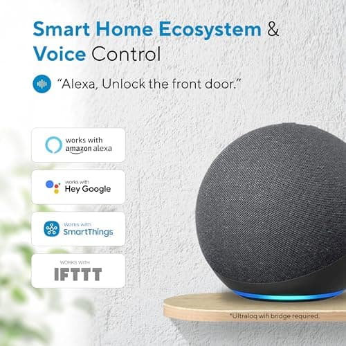 ULTRALOQ U-Bolt Smart Lock, 5-in-1 Keyless Entry Door Lock with App Control, Keypad Deadbolt, Auto Unlock, Auto Lock, Smart Door Lock, Smart Locks for Front Door, ANSI Grade 1, Black 7