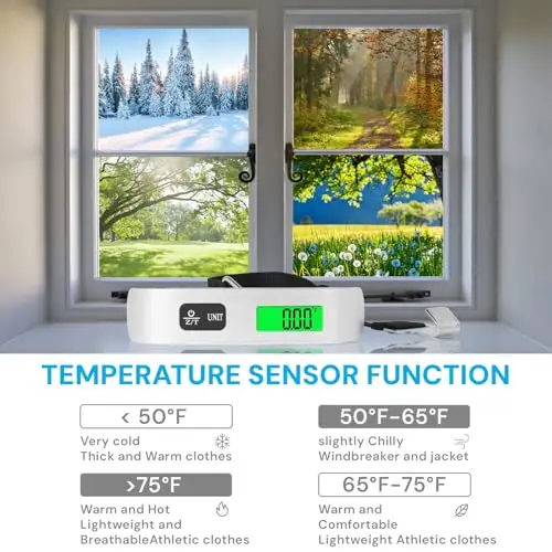 Pwkauka Digital Luggage Scale, 110lb Portable Suitcase Weight Scale for Travel with Backlit LCD, 4-Unit Switching, Non-Slip, Luggage Scale for Luggage, Backpacks, Packages (Battery Included) 5