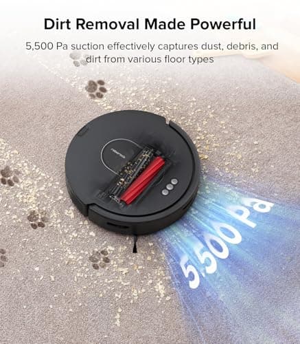 roborock Q5 Max+ Robot Vacuum with Self-Empty Dock, Upgraded from Q5+, 5500 Pa Suction, DuoRoller Brush, Hands-Free Cleaning for up to 7 Weeks, PreciSense LiDAR Navigation, App & Voice Control 6