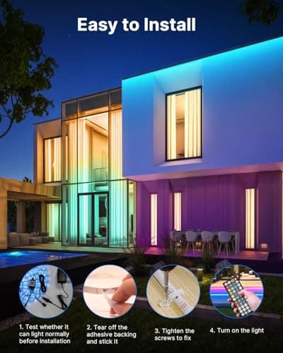 MuliVid 100FT Outdoor LED Strip Lights Waterproof (2 Rolls of 50ft) IP65 Led Strip Lights with Remote, RGB Color Changing Christmas Rope Lights for Outside 6