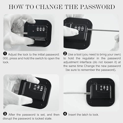 Child Safety Cabinet Locks, Fridge Lock with Combination, Closet Locks,Cabinet Lock(Black 2Pcs) 7