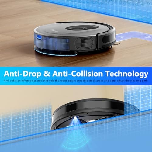 Tikom Robot Vacuum and Mop Combo, 5000Pa Robotic Vacuum Cleaner, 150 Min Max, App & Remote Control, Ideal for Hard Floor, Carpet, Pet Hair, Self-Charge(G8000 Max) 5