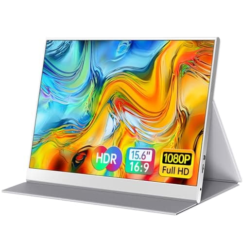 ForHelp 15.6inch Portable Monitor,1080P USB-C HDMI Second External Monitor for Laptop,PC,Mac Phone,PS,Xbox,Swich,IPS Ultra-Thin Zero Frame Gaming Monitor/Premium Smart Cover