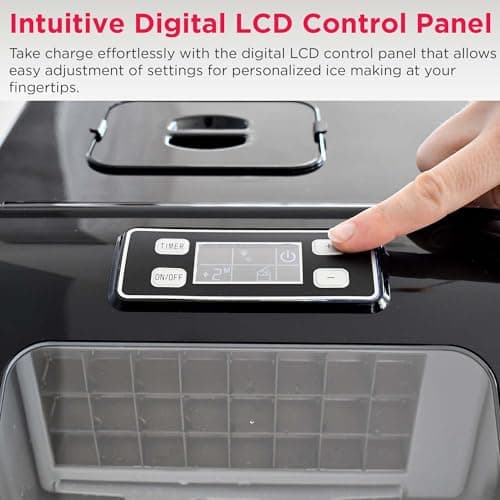 Frigidaire Ice Maker EFIC452, Countertop Stainless Steel Ice Maker with Transparent Window, Clear Ice Cube Maker with 40 lbs. Capacity, Ice Maker Machine – 14.8" D x 11" W x 14.1" H (Black) 5