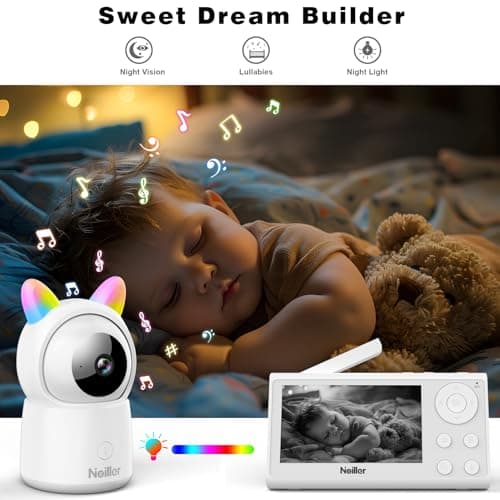 Baby Monitor, 4.3" Video Baby Monitor with 1080P Camera, Smart 2.4G WiFi Audio Monitor with Remote PTZ, Night Vision, 2-Way Talk, Sleep Mode, RGB Night Lights, Lullabies & 1000ft Range, APP Control 6