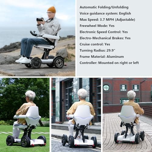 Intelligent Electric Powered Wheelchair Device, Automatic Folding, Remote Controlled, Smart, Compact Heavy Duty Mobile, Powerful Dual Motor, Foldable Portable Motorized Mobility Scooter 6