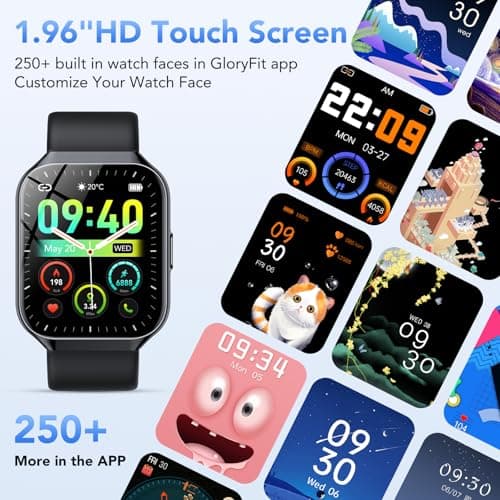 Smart Watch for Men Women, 1.96" Smartwatch (Answer/Make Call), IP68 Waterproof Fitness Tracker, 112+ Sport Modes, Heart Rate and Sleep Monitor, Pedometer, Smartwatches for Android iOS,Black 5