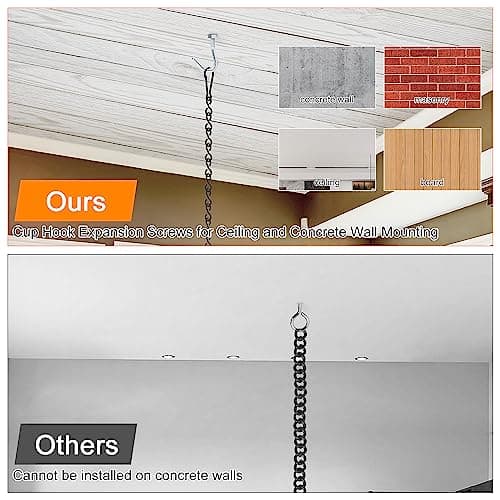 Amtiw 31.5 Inches Ceiling Pot Rack and Pan Rack for Ceiling with 12 Hooks, Storage Rack Multi-Purpose Organizer for Kitchen Organization, Home, Restaurant, Kitchen Cookware 7