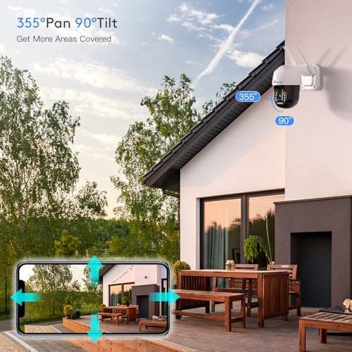 Ctronics 4K 8MP Security Camera Outdoor, 2.4/5Ghz WiFi Surveillance IP Camera Outdoor with Smart Human/Vehicle Detection, Auto Tracking, 65ft Color Night Vision, Two Way Audio,Plug in,IP66 7
