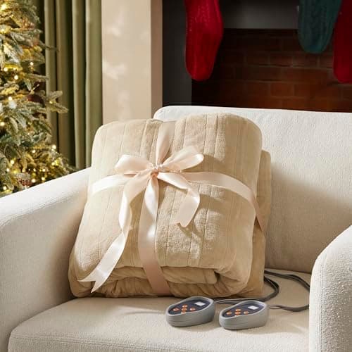 Beautyrest Heated Blanket, Electric Blanket, Soft, Warm, Reversible Plush - Sherpa Heating Blanket with 20 Heat Settings, 1-10 hrs Timer Auto Shut Off, Machine Washable, Queen (90 inx84 in), Tan 8