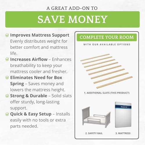 CC KITS Bed Slats for Twin, Full, Queen & King Sizes - Bed Slat Under Mattress Support - Bunkie Board - Box Spring & Mattress Platform Foundation Replacement - Set of 8 Slats (Full - 53.25") 7