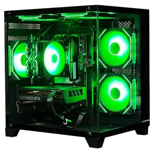ALCPOK Gaming PC Desktop Computer,Core i5 14400F Gaming Computer RTX 4060,32GB DDR4 RAM 1TB SSD,ARGB Fan,Prebuilt Gaming PC Tower for Office