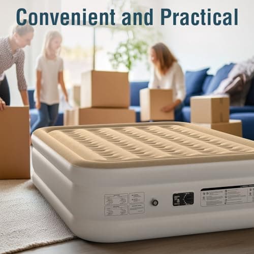 Ezyrest Air Mattress Queen with Built in Pump, Portable Air Bed for Camping & Guest, Antileak Blow Up Mattress with Soft Flocked Top, Foldable Queen Air Mattress with Built in Pump 8