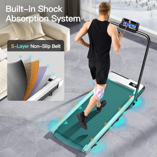 UMAY Fitness Treadmill with 3-Level Incline, Treadmills for Home Auto Folding with Pulse Sensors, 300 LBS Capacity, 3.0HP Quiet Brushless, Max 8.7 MPH 7