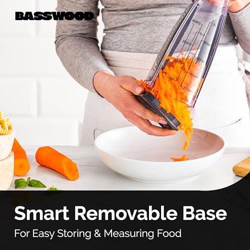 BASSWOOD Cheese Grater with Container - Box Grater Cheese Shredder Lemon Zester Grater - Cheese Grater with Handle - Graters for Kitchen Stainless Steel Food Grater - Vegetable Peeler and Storage Box 5