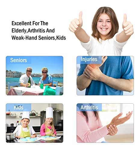 Jar Opener for Weak Hands, Seniors with Arthritis, 5 in 1 Multi Function Bottle Opener Lid Opener For Arthritic Hands with Non Slip Rubber Jar opener Gripper Pad(blue) 7