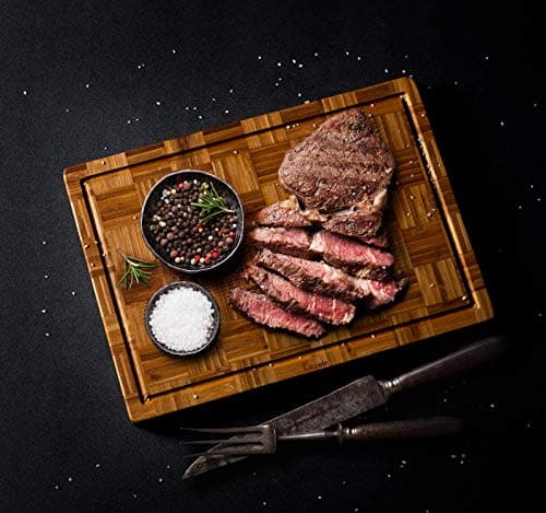 Kikcoin Extra Large Bamboo Cutting Boards, (Set of 3) Chopping Boards with Juice Groove Bamboo Wood Cutting Board Set Butcher Block for Kitchen, End Grain Serving Tray 7